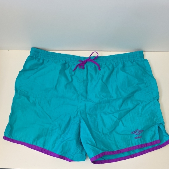Umbro Vintage 80s 90s Soccer Shorts Adult XL Turquiose Unisex - Picture 1 of 8